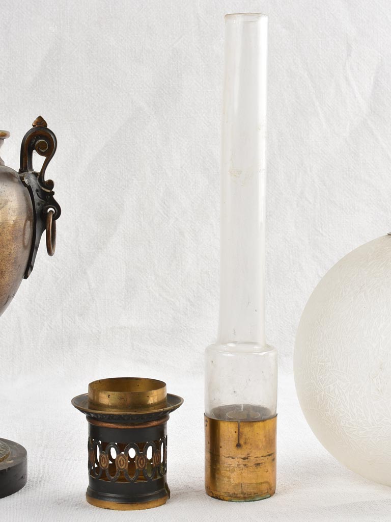 Pair of Napoleon III oil lamps 28¼"