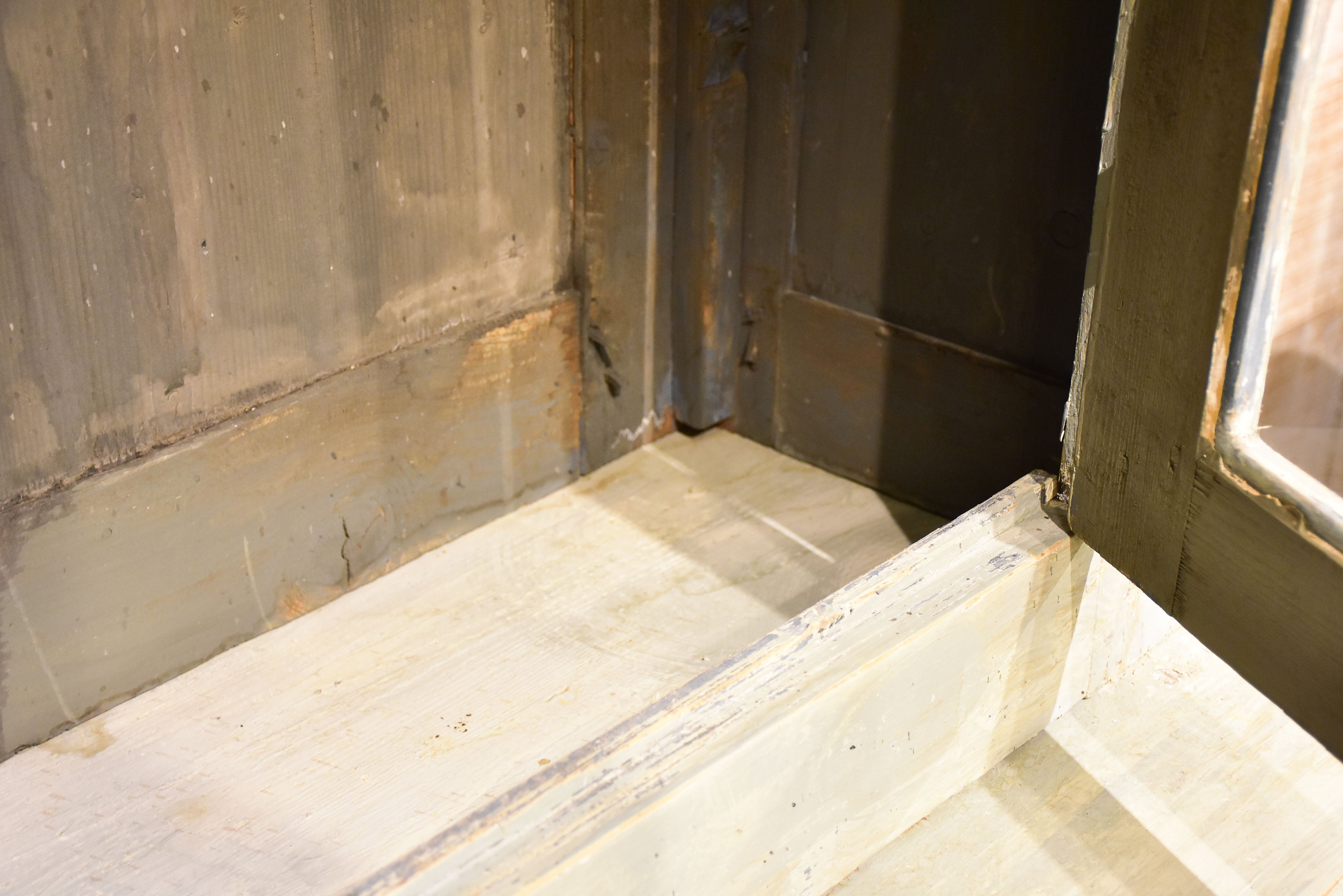 Antique French kitchen dresser with glass doors