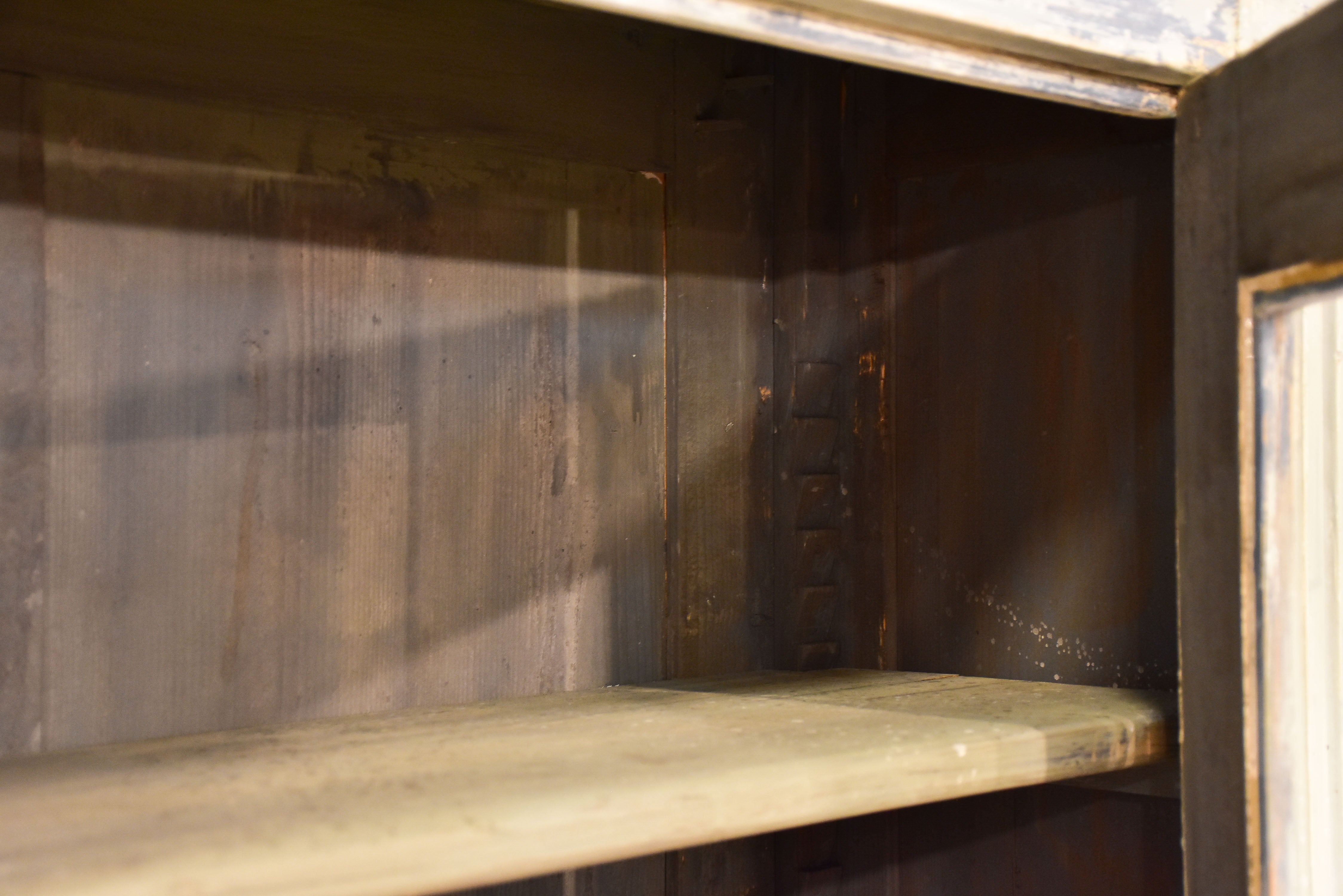 Antique French kitchen dresser with glass doors