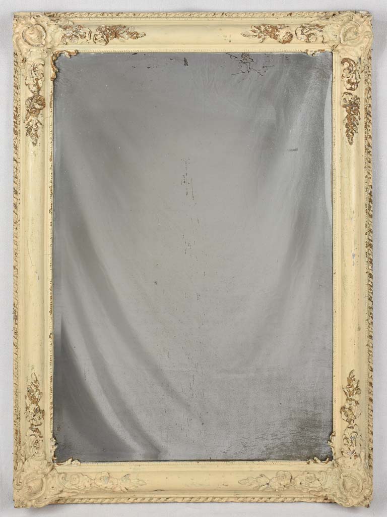 Antique carved wood French mirror