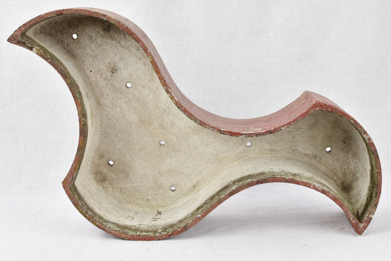 Pair free form planters w/ red patina 35"