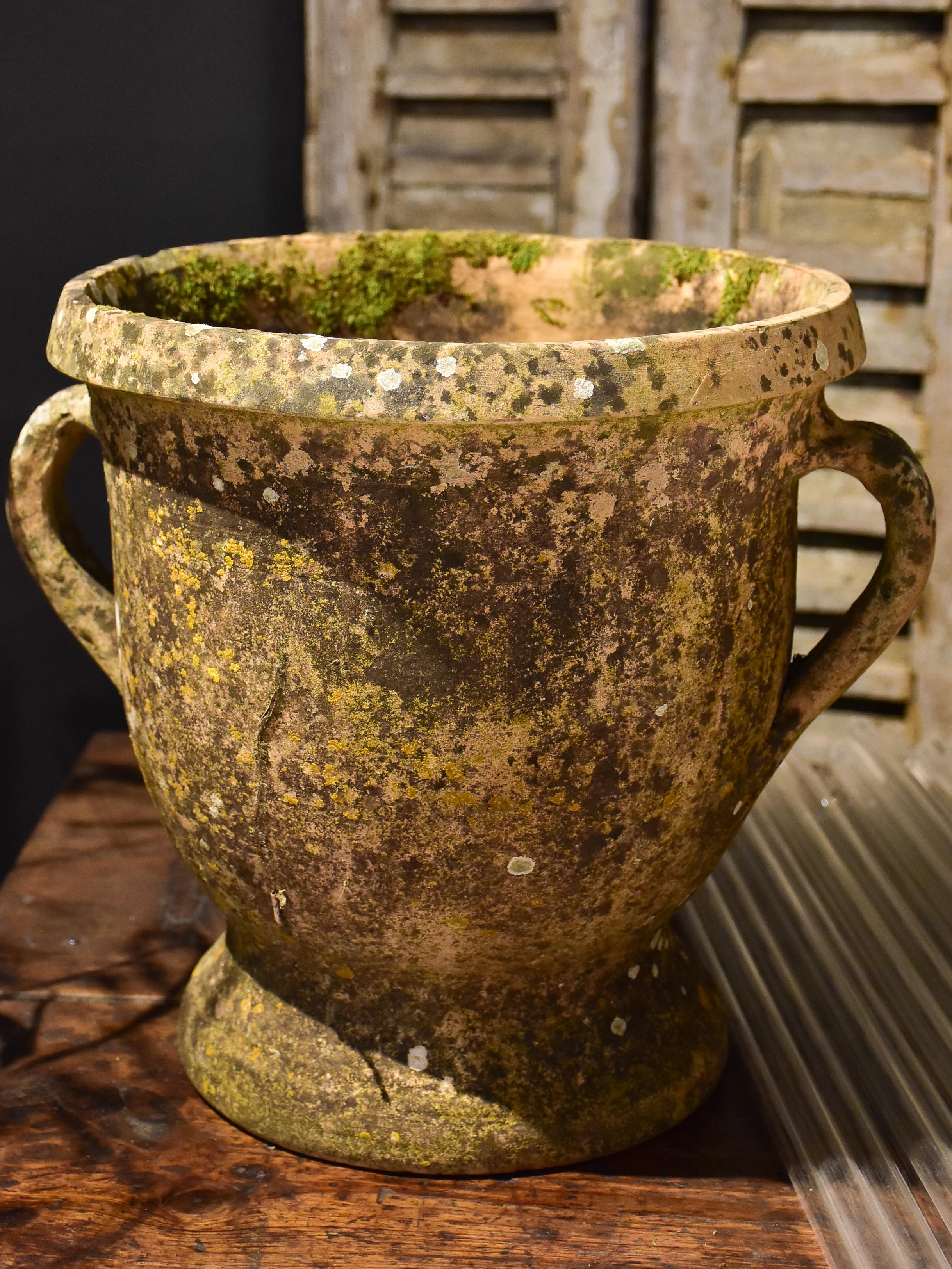 Vintage French Castelnaudary garden planter with two handles