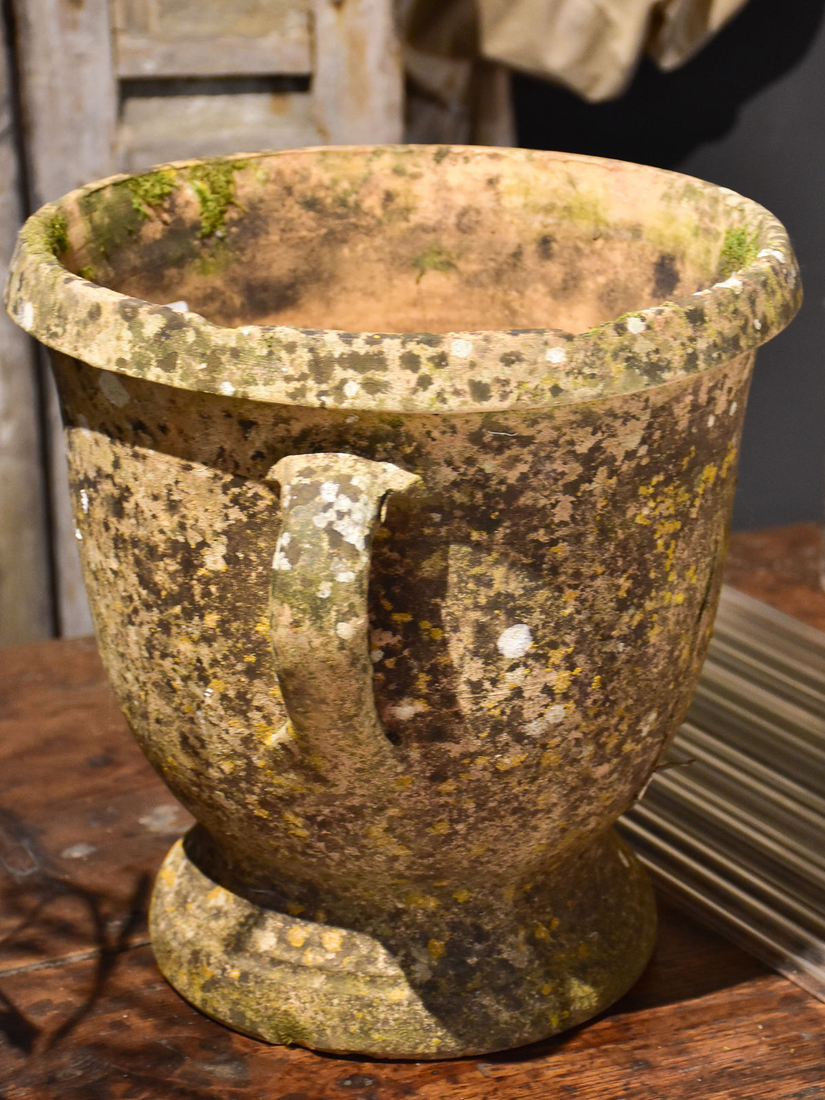 Vintage French Castelnaudary garden planter with two handles
