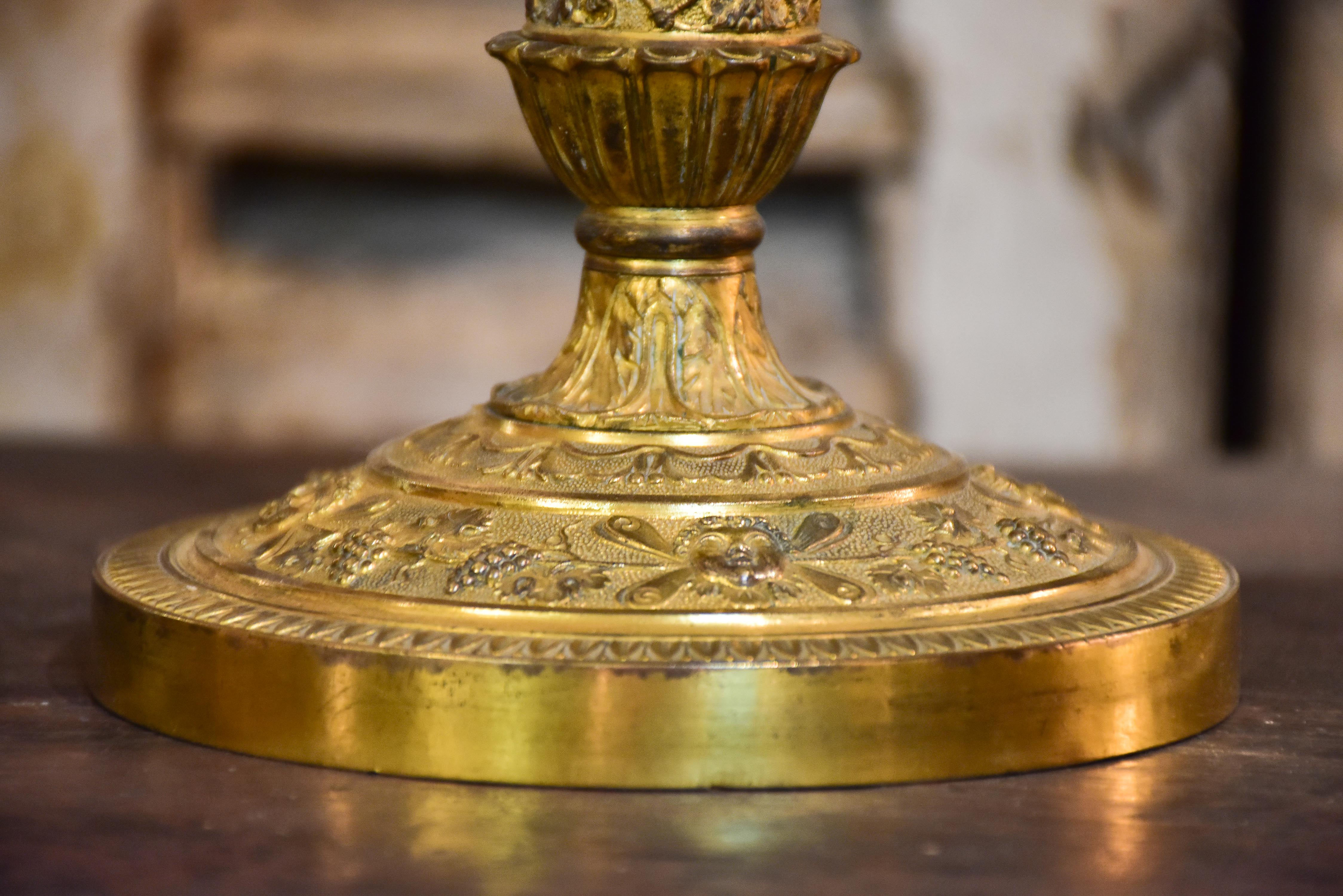 19th century French candlestick lamp