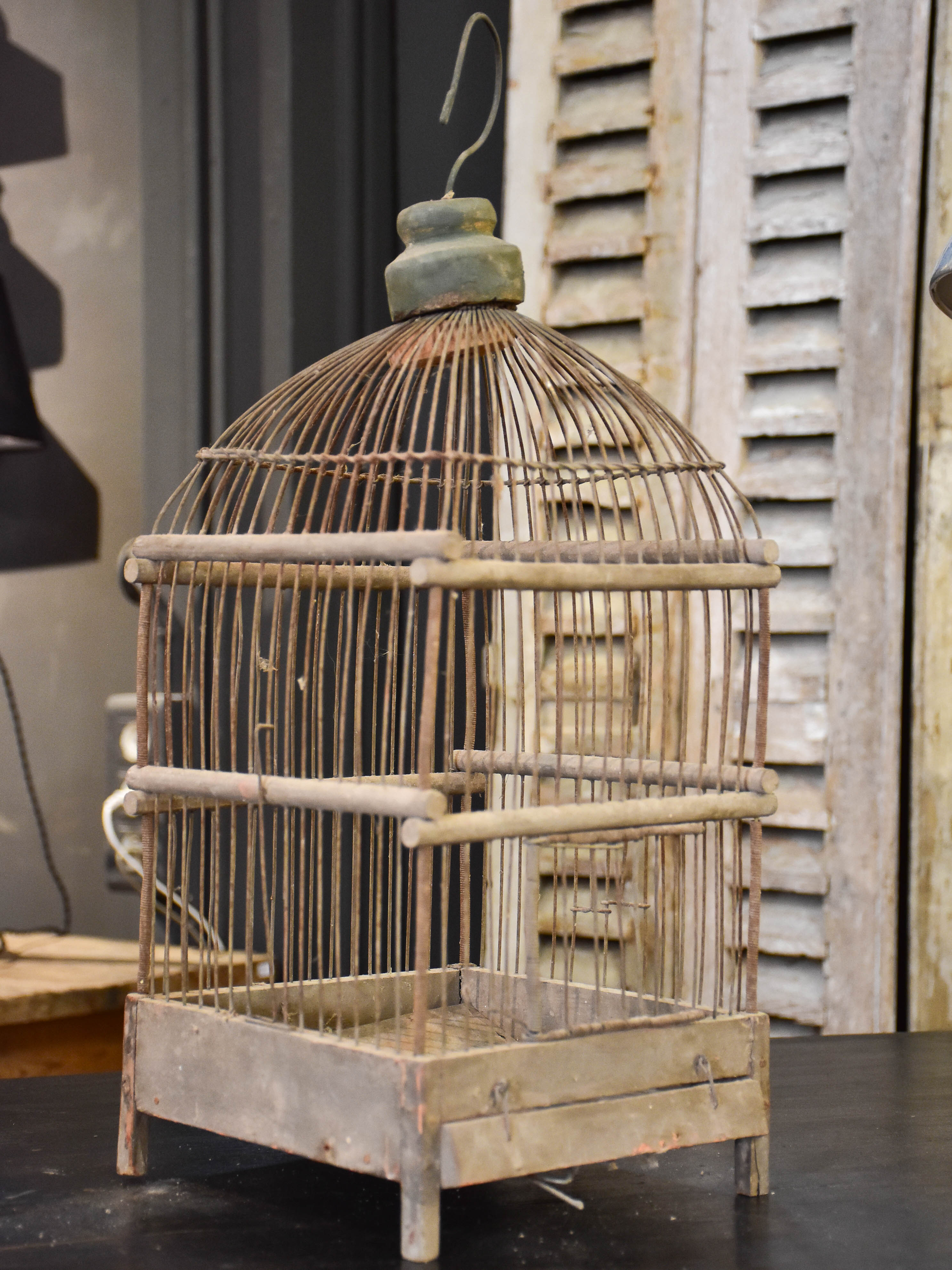 Pair of rustic antique French birdcages
