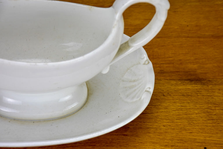 Two antique French faience sauce boats