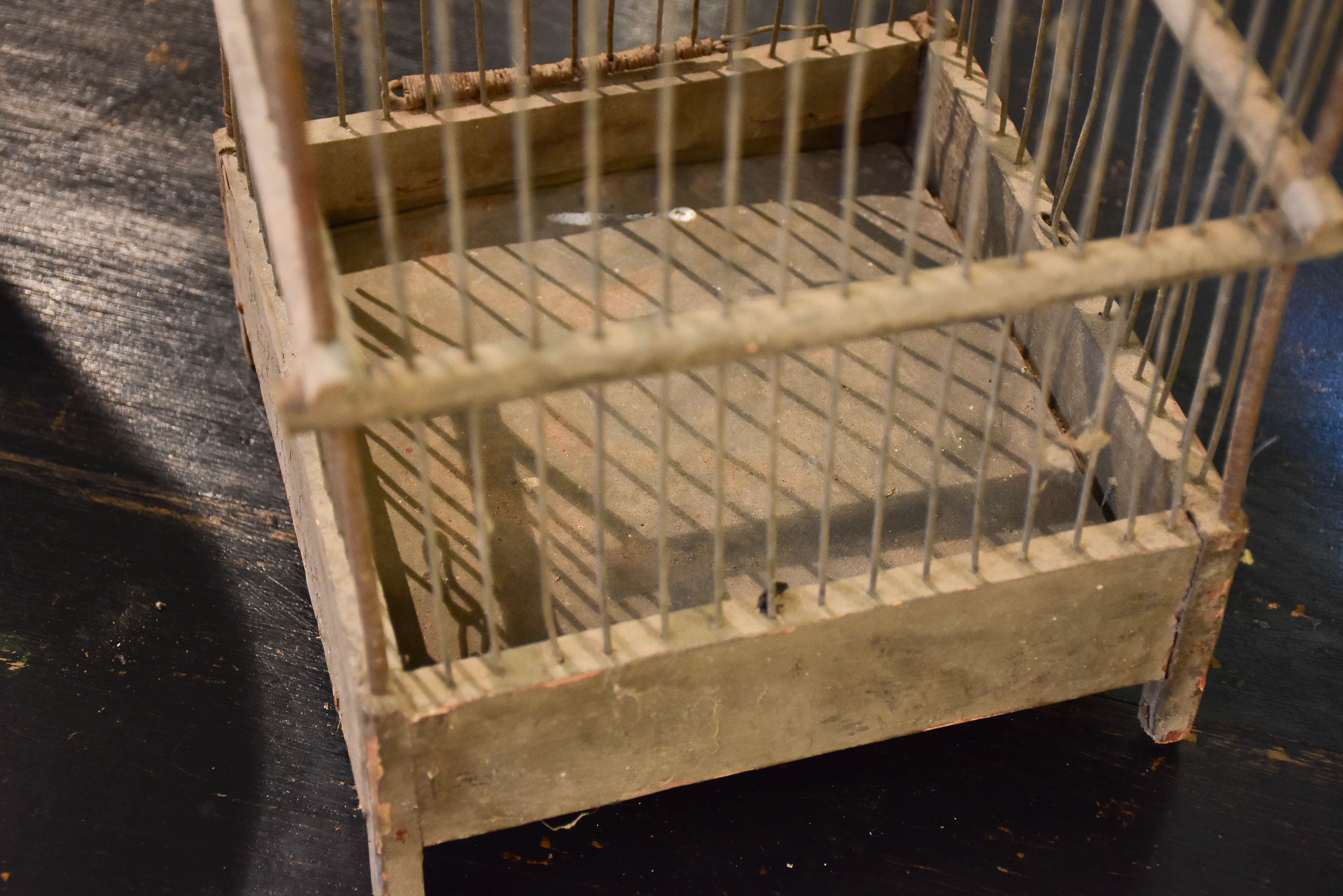 Pair of rustic antique French birdcages