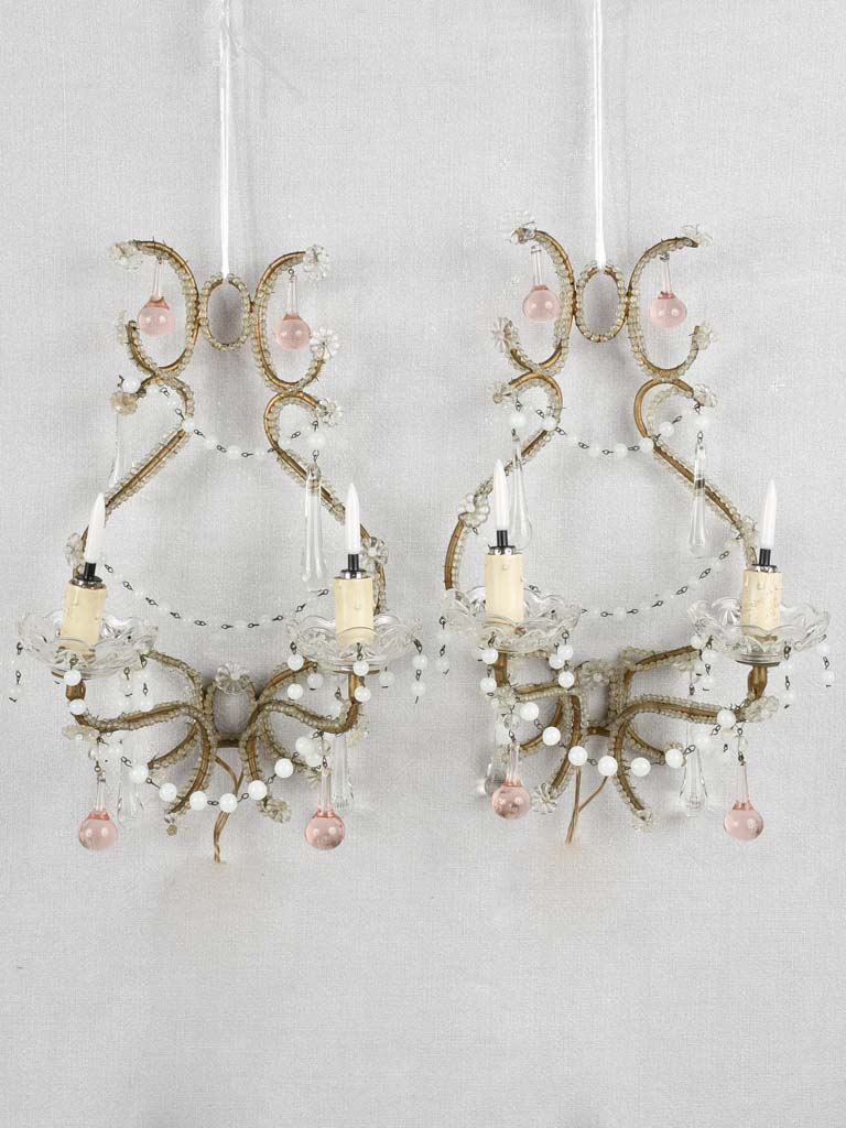 Pair of Italian Murano wall appliques, 1940s 16½"