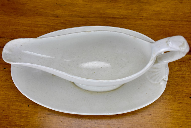Two antique French faience sauce boats