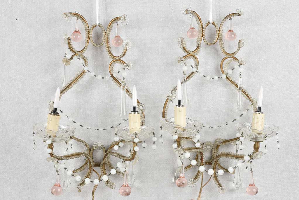 Pair of Italian Murano wall appliques, 1940s 16½"