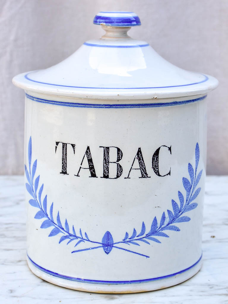 Early 20th Century French ceramic Tabac container