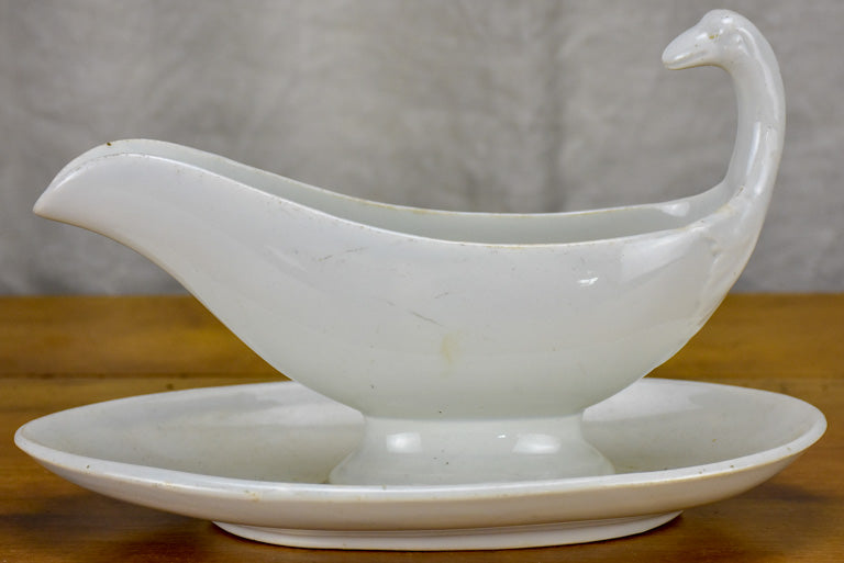 Two antique French faience sauce boats