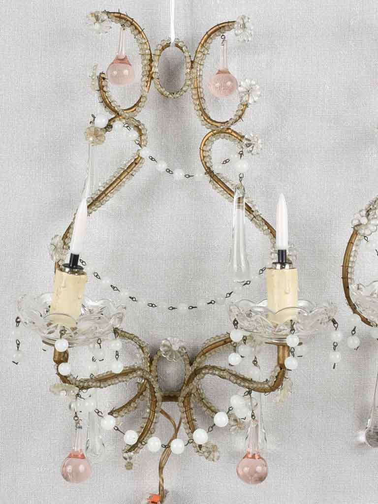 Pair of Italian Murano wall appliques, 1940s 16½"