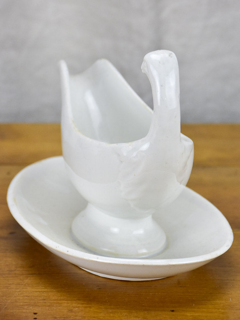 Two antique French faience sauce boats