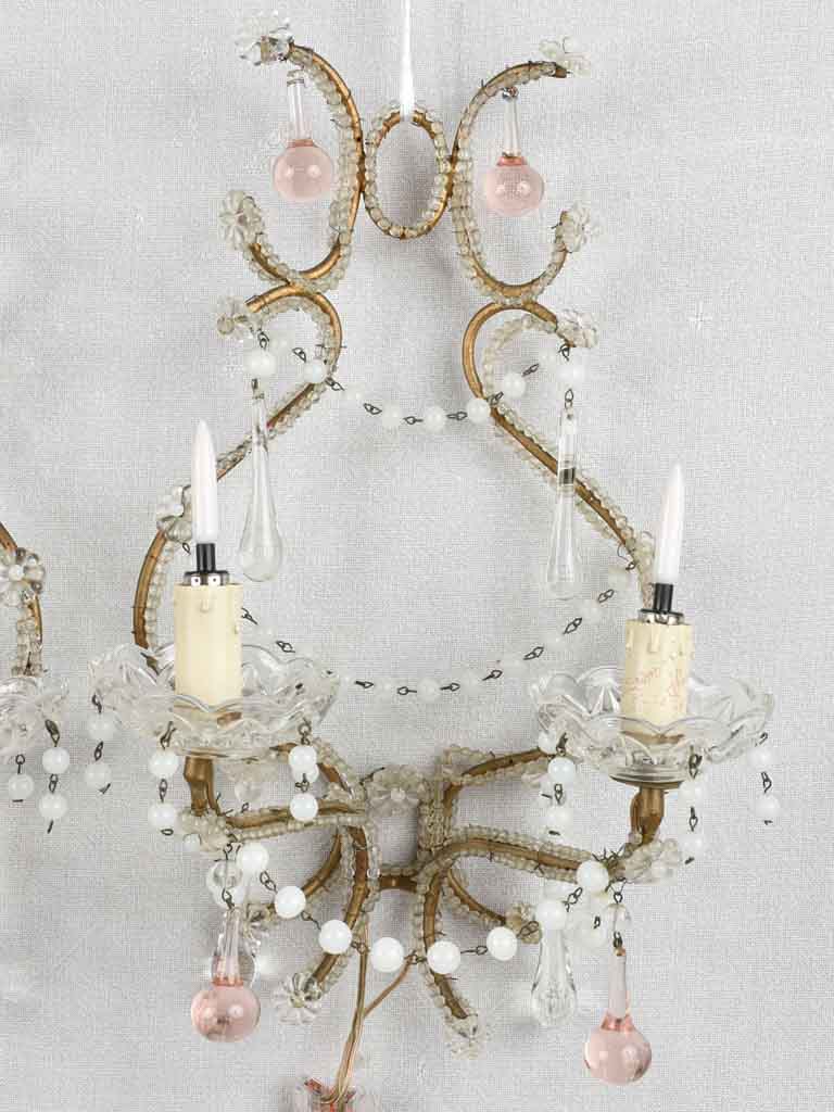 Pair of Italian Murano wall appliques, 1940s 16½"