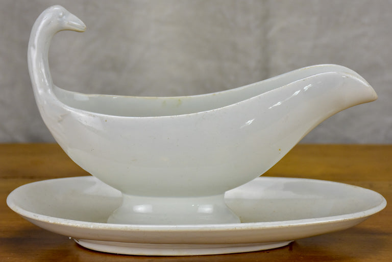 Two antique French faience sauce boats