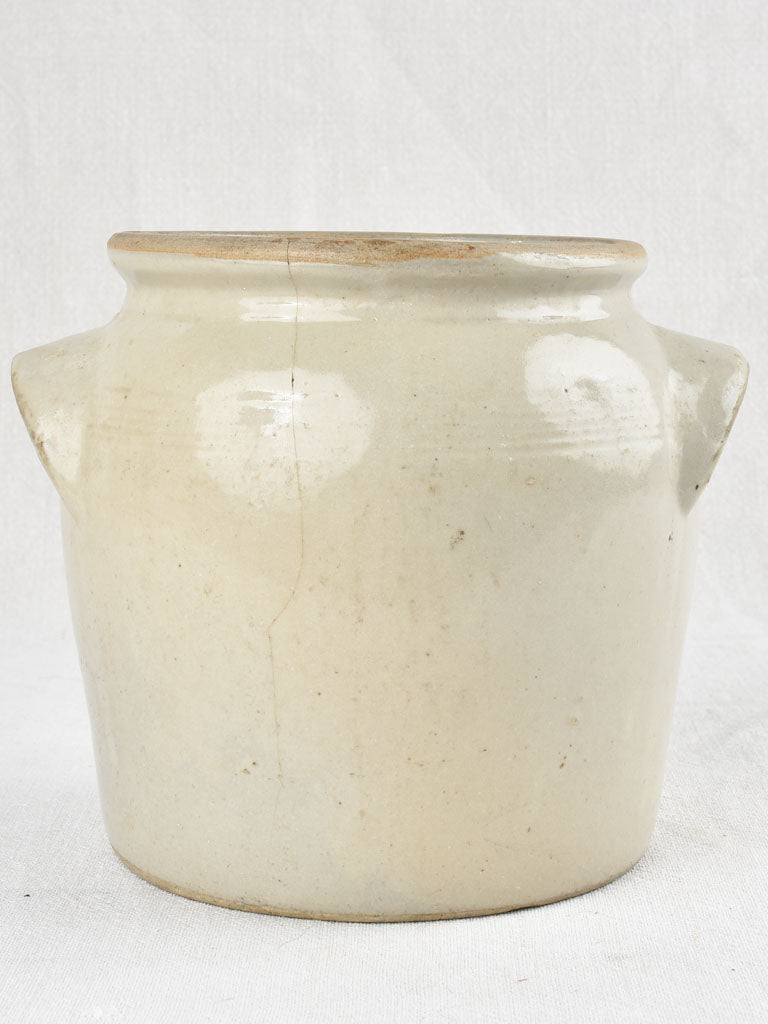 Small stoneware crock pot - beige 8"