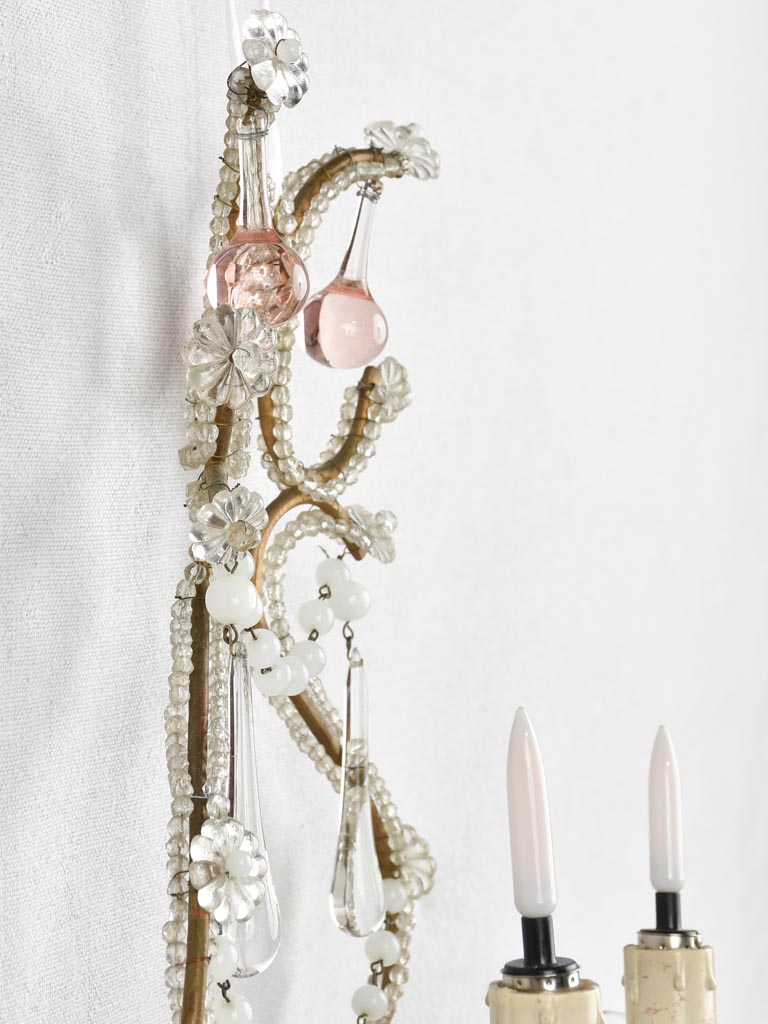 Pair of Italian Murano wall appliques, 1940s 16½"