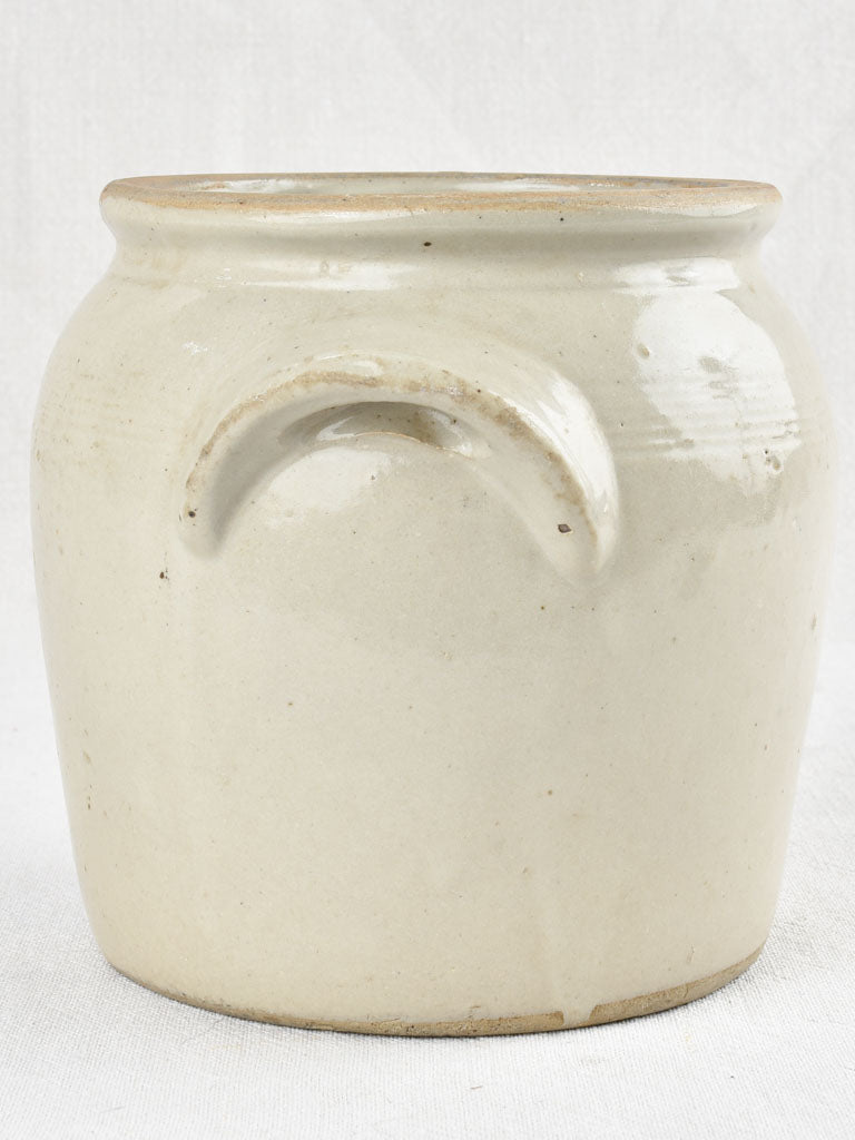 Small stoneware crock pot - beige 8"