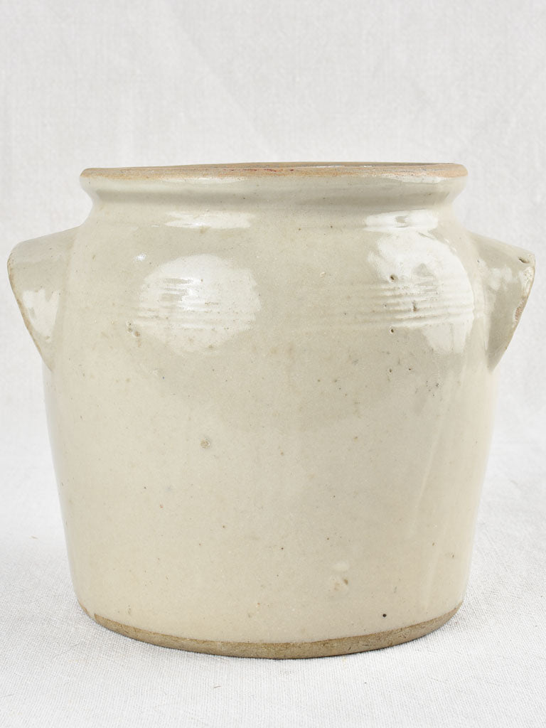 Small stoneware crock pot - beige 8"