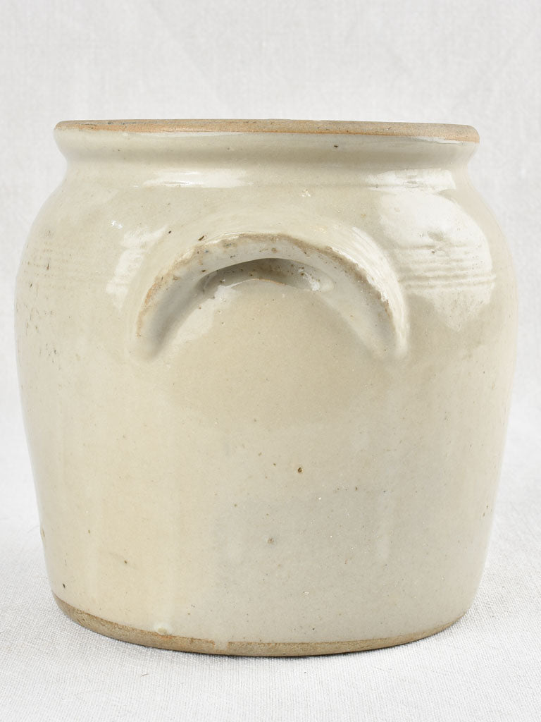 Small stoneware crock pot - beige 8"