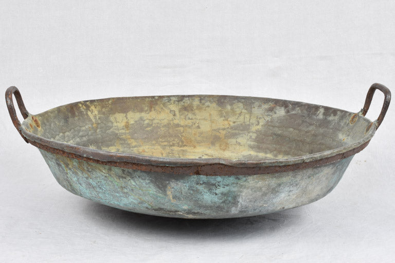 Extra large French copper w/ 2 handles 33¾"