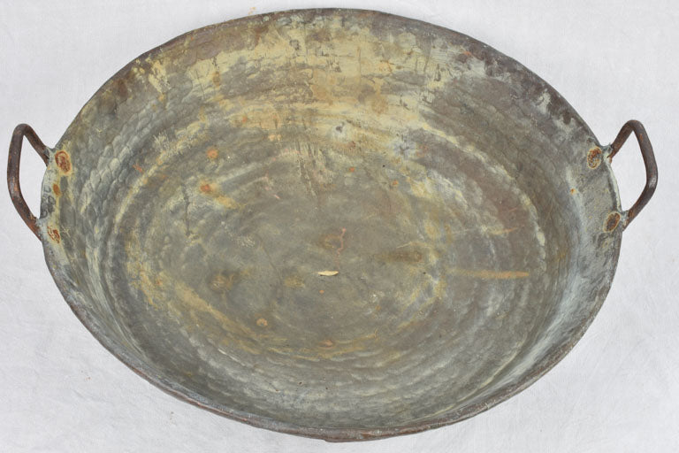 Extra large French copper w/ 2 handles 33¾"