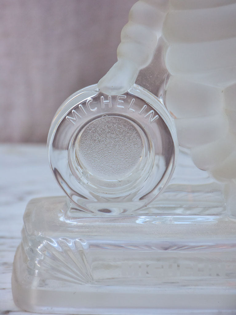 Mid-century glass paperweight, Michelin tyres