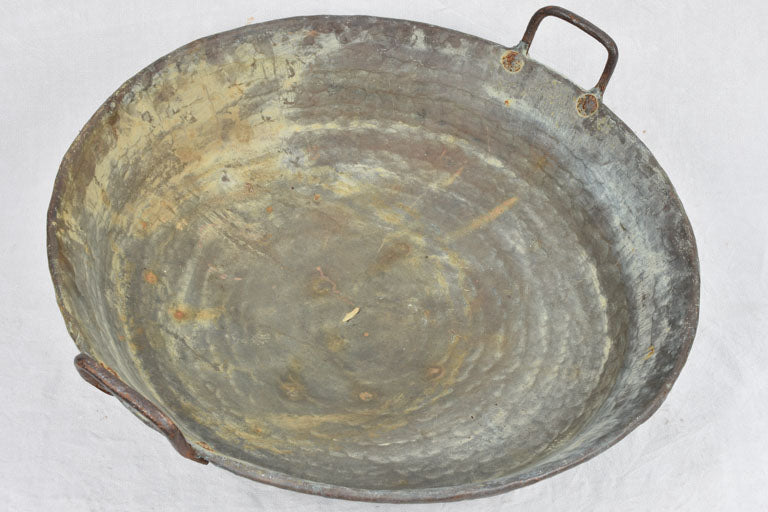 Extra large French copper w/ 2 handles 33¾"