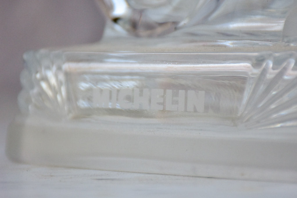 Mid-century glass paperweight, Michelin tyres