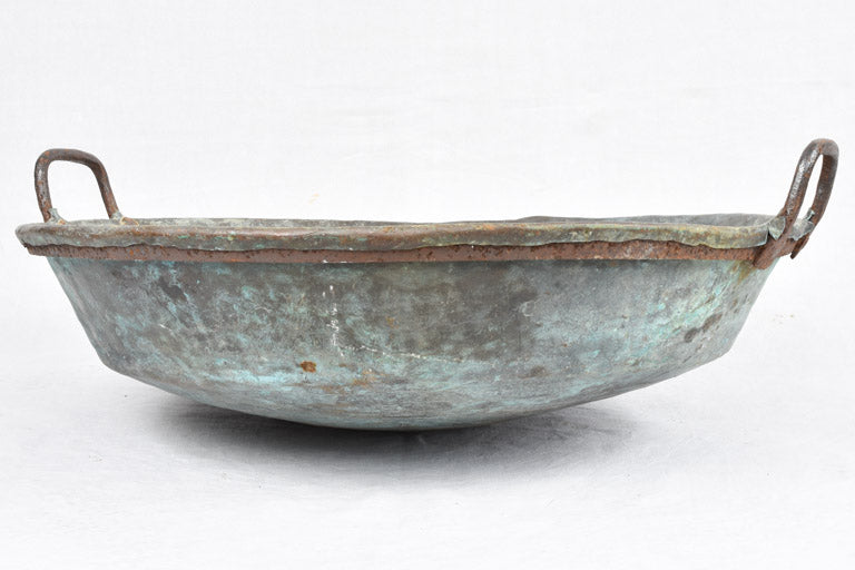 Extra large French copper w/ 2 handles 33¾"