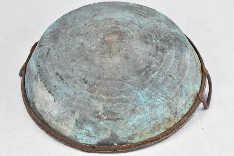 Extra large French copper w/ 2 handles 33¾"