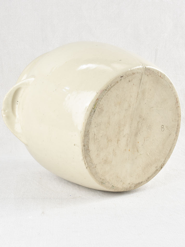 Medium earthenware crock pot - white glaze 11½"