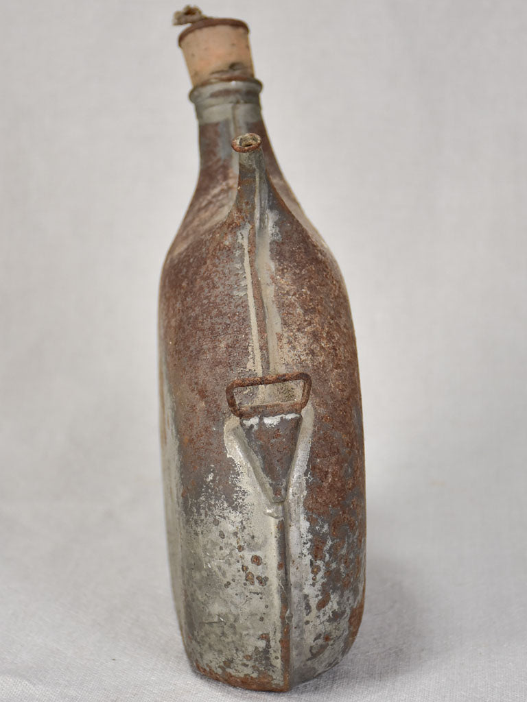 Aged, authentic French military hydration bottle