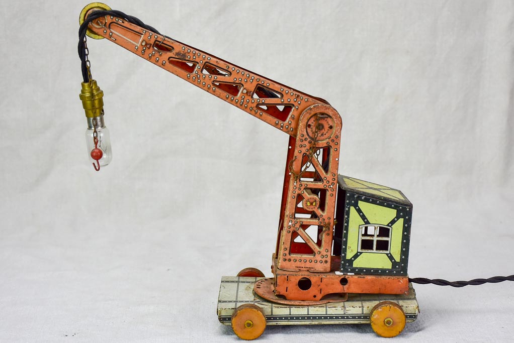 Antique toy crane lamp from the 1930's