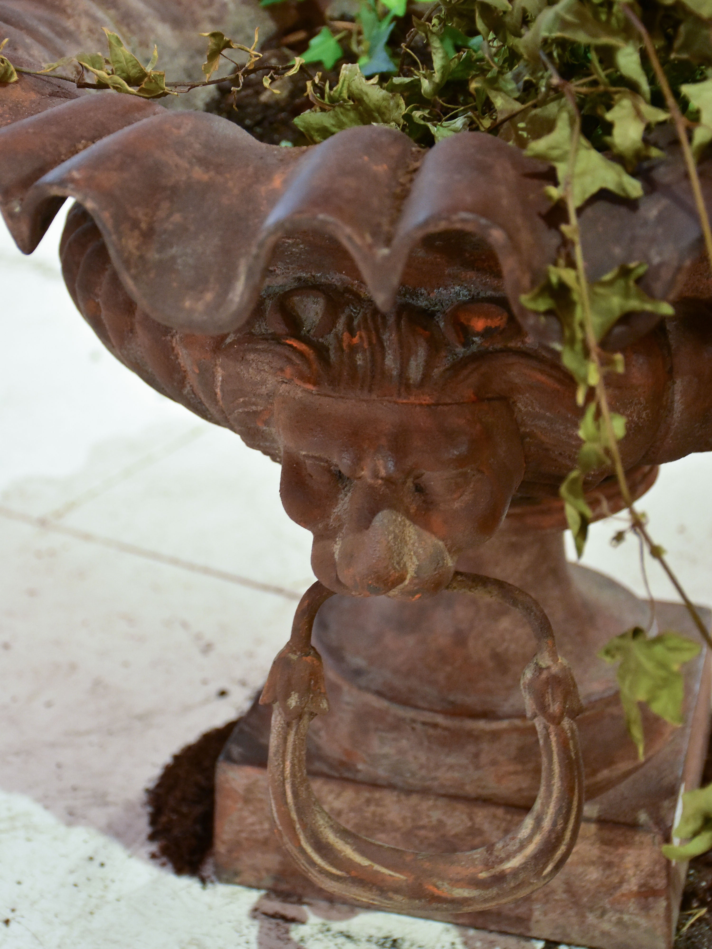 19th century cast iron French garden urn with handles