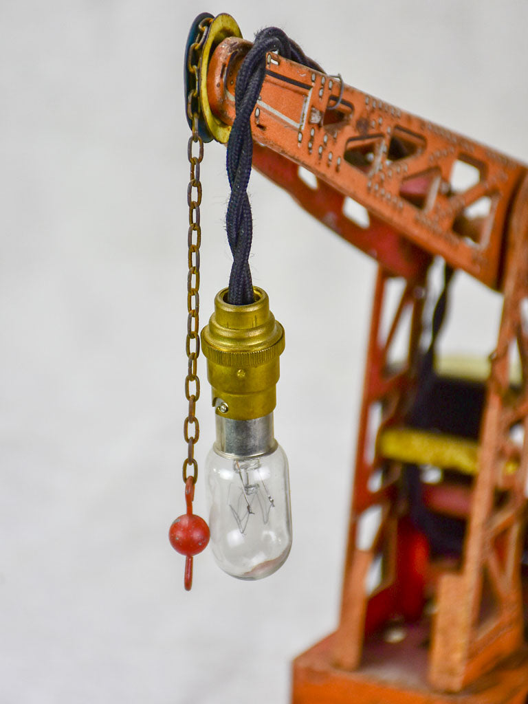 Antique toy crane lamp from the 1930's