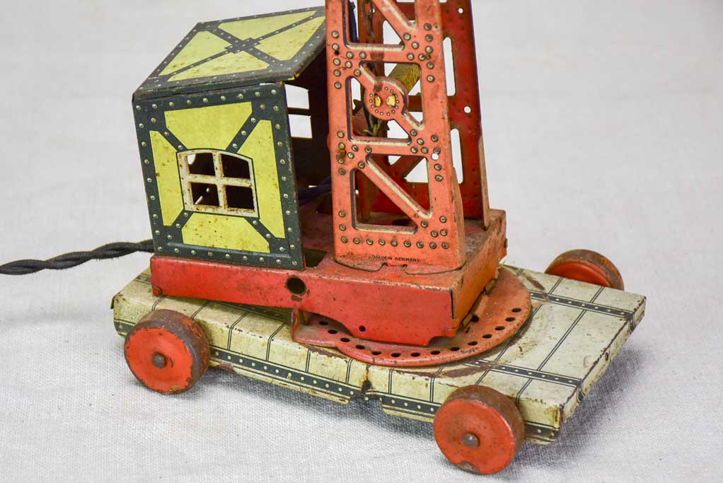 Antique toy crane lamp from the 1930's