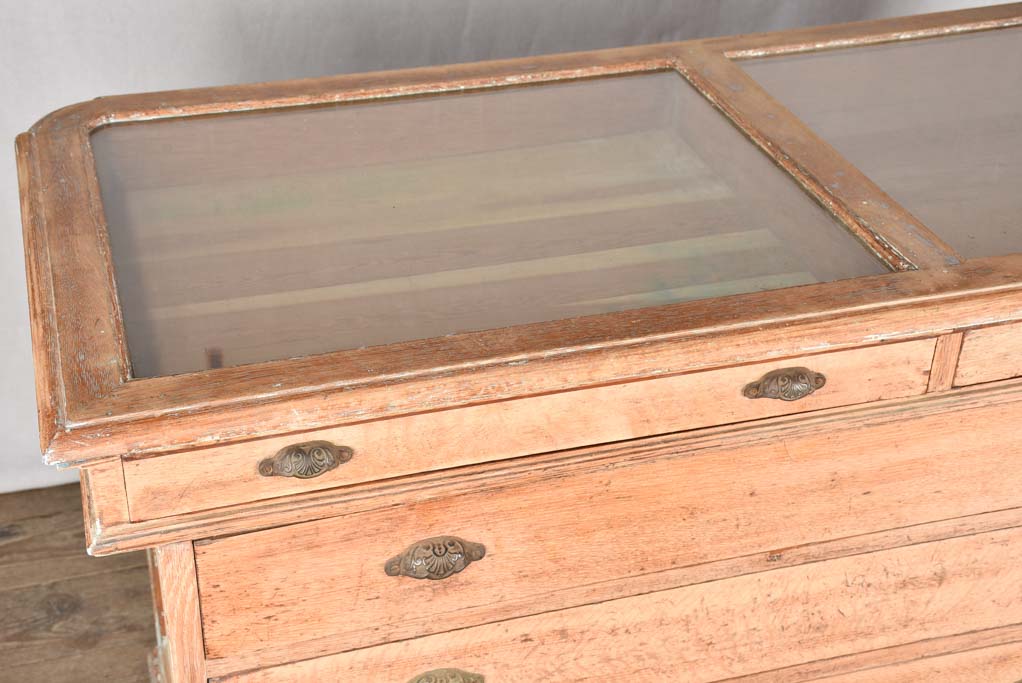 Late 19th century shop counter from a haberdashery boutique 59"