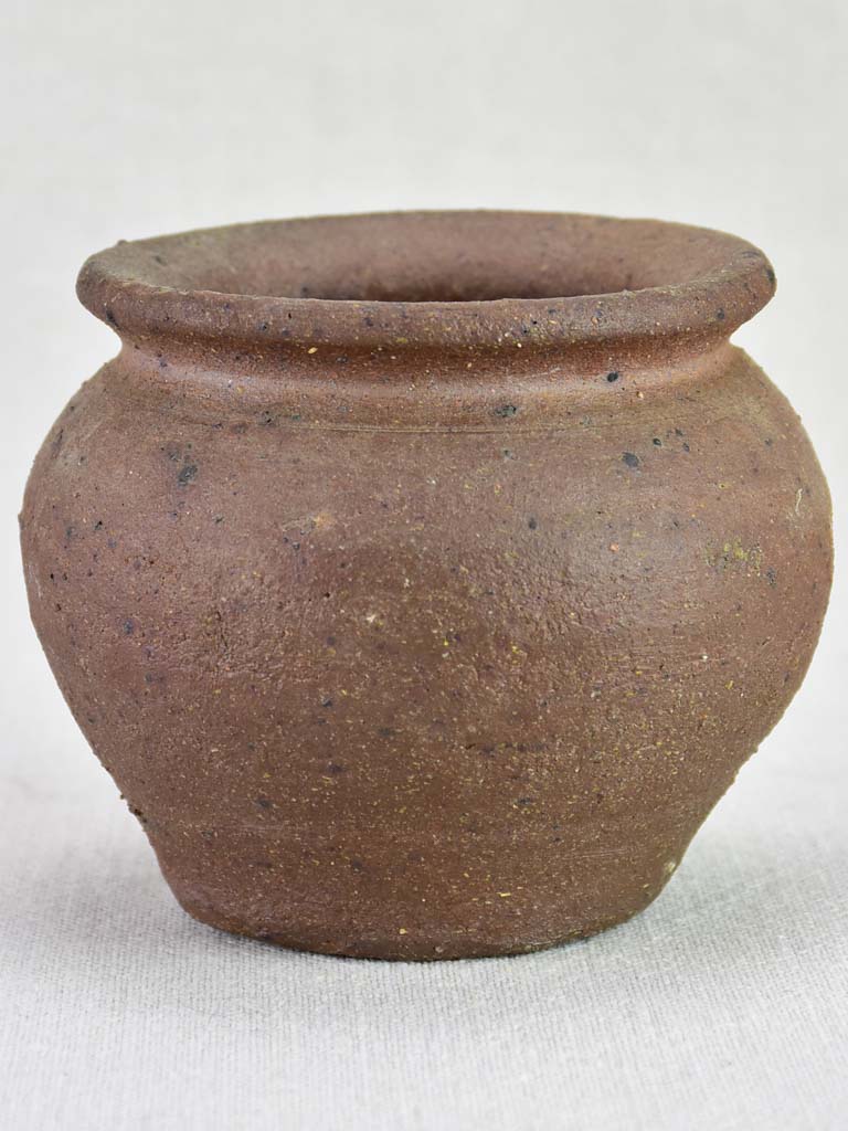 Small brown stoneware pot 5"