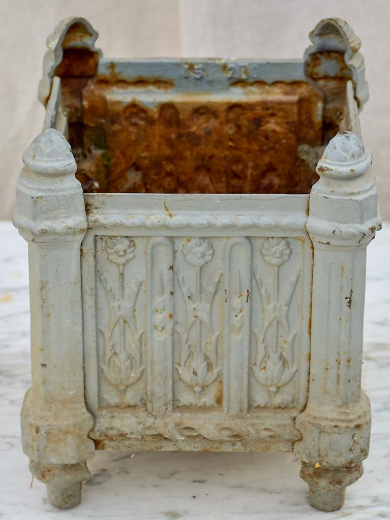 Small antique French cast iron planter