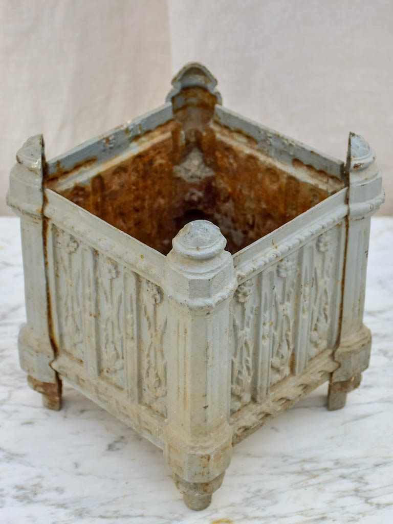 Small antique French cast iron planter