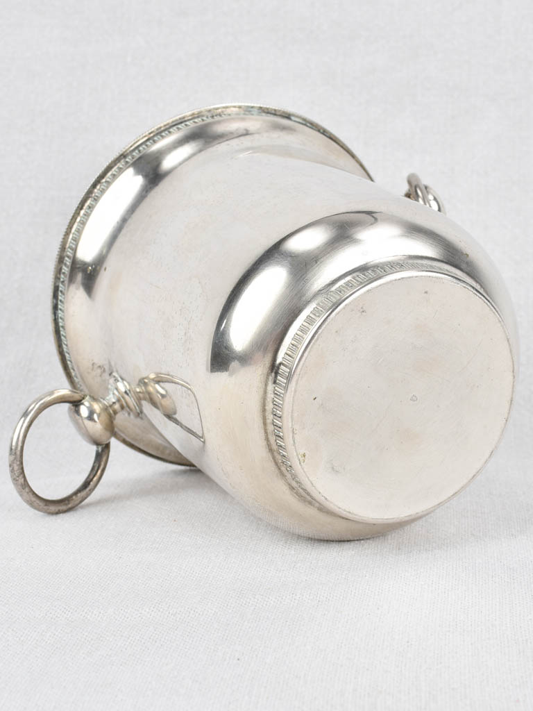 Ice bucket, silver plated, loop handles, 1930s, 5"