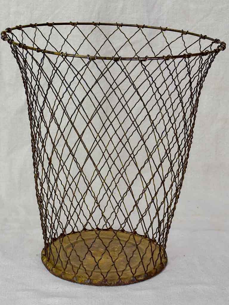 Mid century iron waste paper basket and in-tray