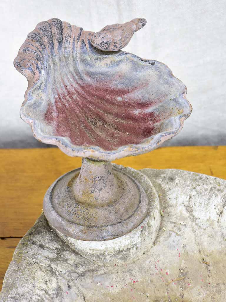 Vintage French birdbath and feeder