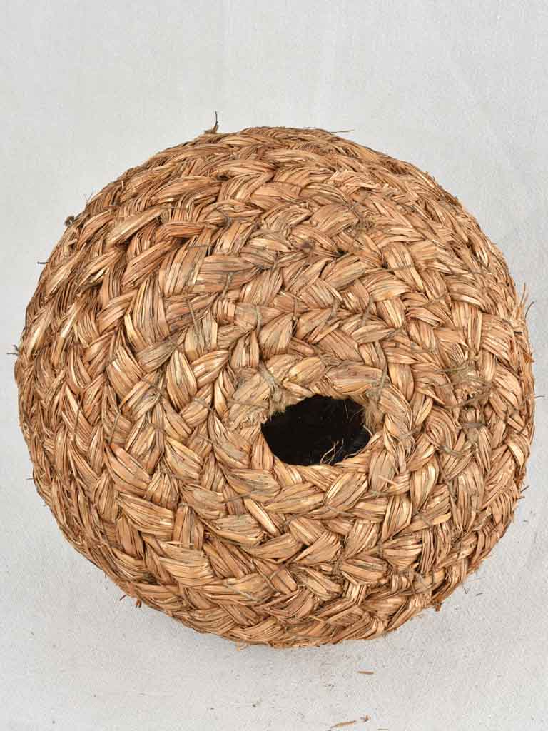 Medium demijohn bottle in woven straw basket 12½"