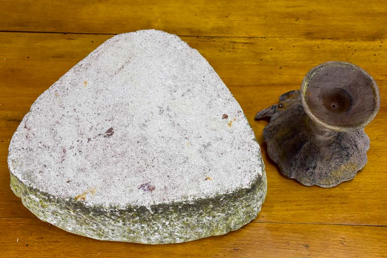 Vintage French birdbath and feeder