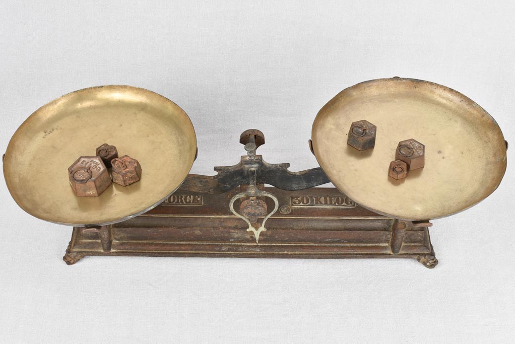 Authentic antique French weighing scales