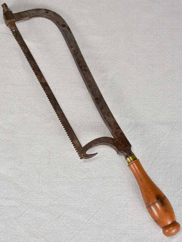 Authentic antique French military surgical saw