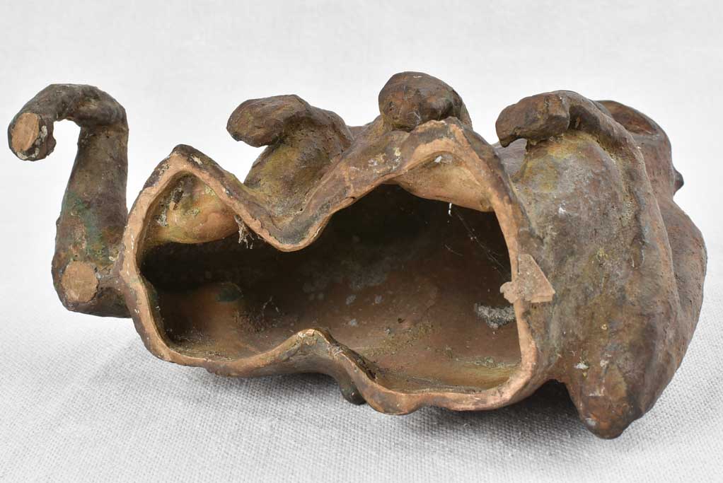 Small Antique French cast iron sculpture of two monkeys 5½"
